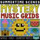 Summer Mystery Music Grids - Whole, Half, and Quarter Notes Digital Resources